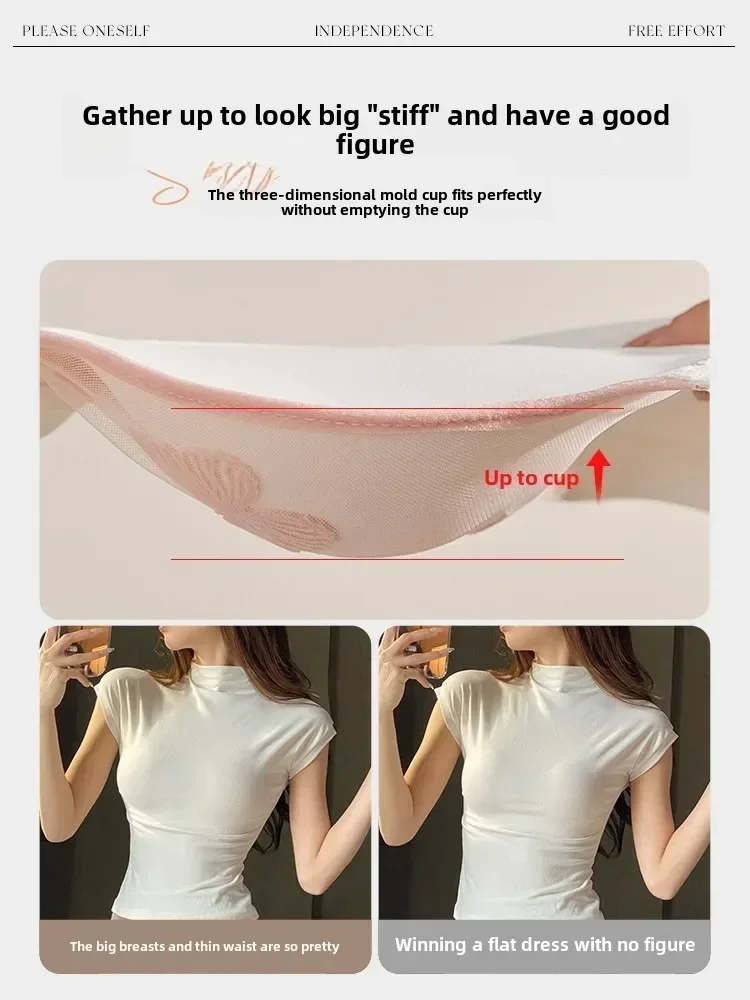 MOYISU Small Breasts Pull Together To Show Large Lingerie Women French Embroidery Lace Sexy Sweet Hot Wind Bra Cover