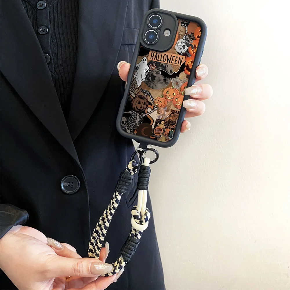 Ypm5Lanyard Crossbody حبل طويل الحال بالنسبة Xiaomi Poco X7 F7 M7 X6 F6 M6 F5 X5 X3 Pro C65 C75 C71 هالوين المعصم سلسلة غطاء الهاتف