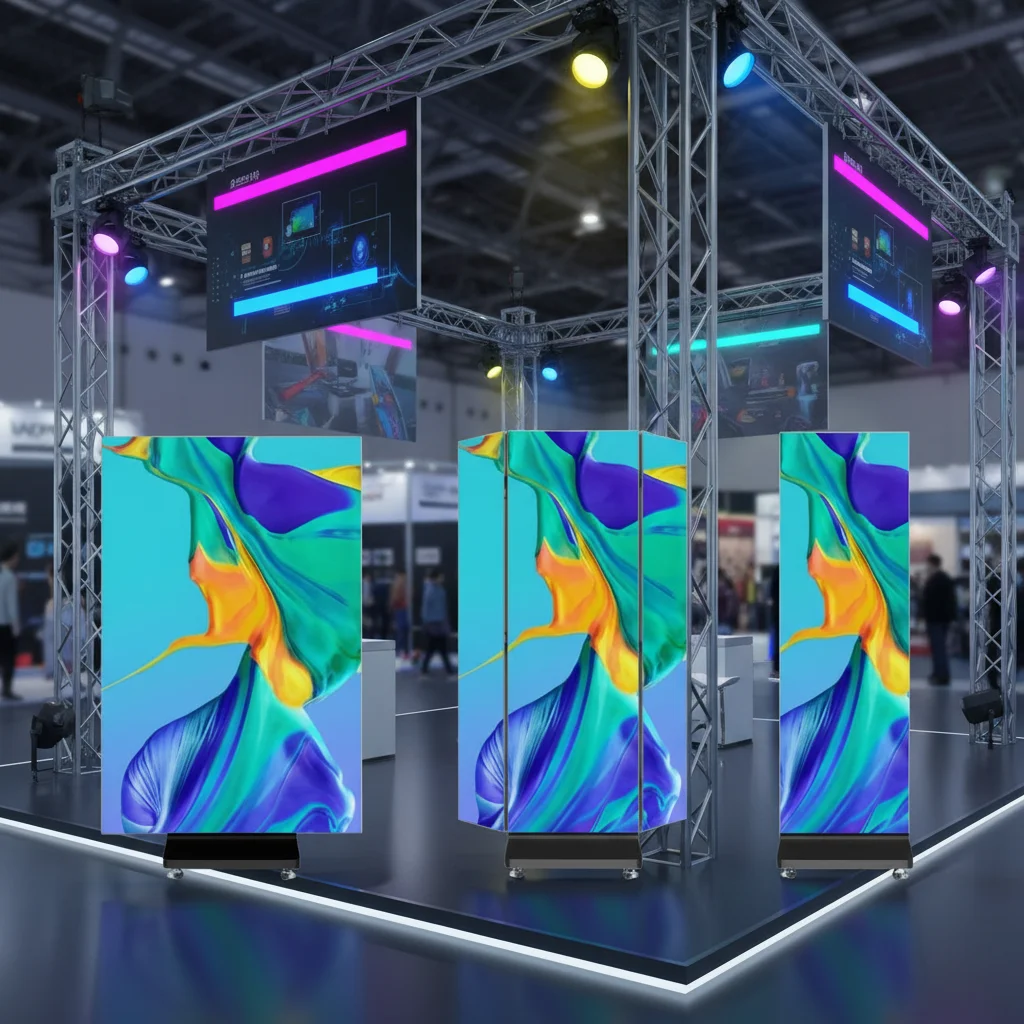 Jode Trifold Led Poster Screen Double Sided Three Fold LED Electronic Poster Screen Display 3 Sided Led Banner