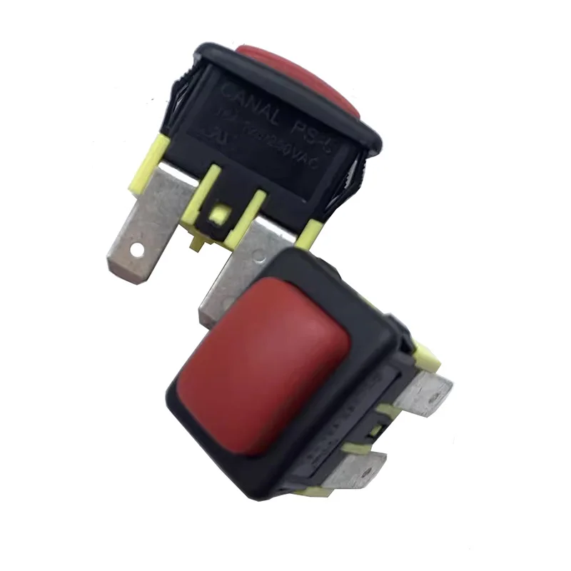 Original PS-5 2-pin self-locking push button switch 16A125/250VAC T125/55 UL VDE CQC certification