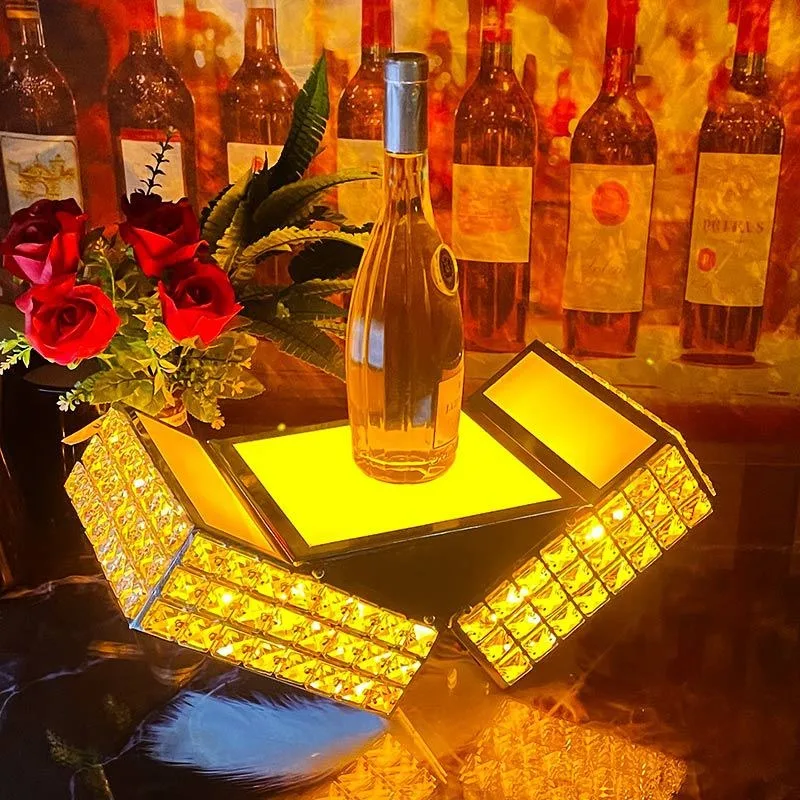 LED charging bar luminous wine seat champagne foreign wine red wine tray display stand KTV laser