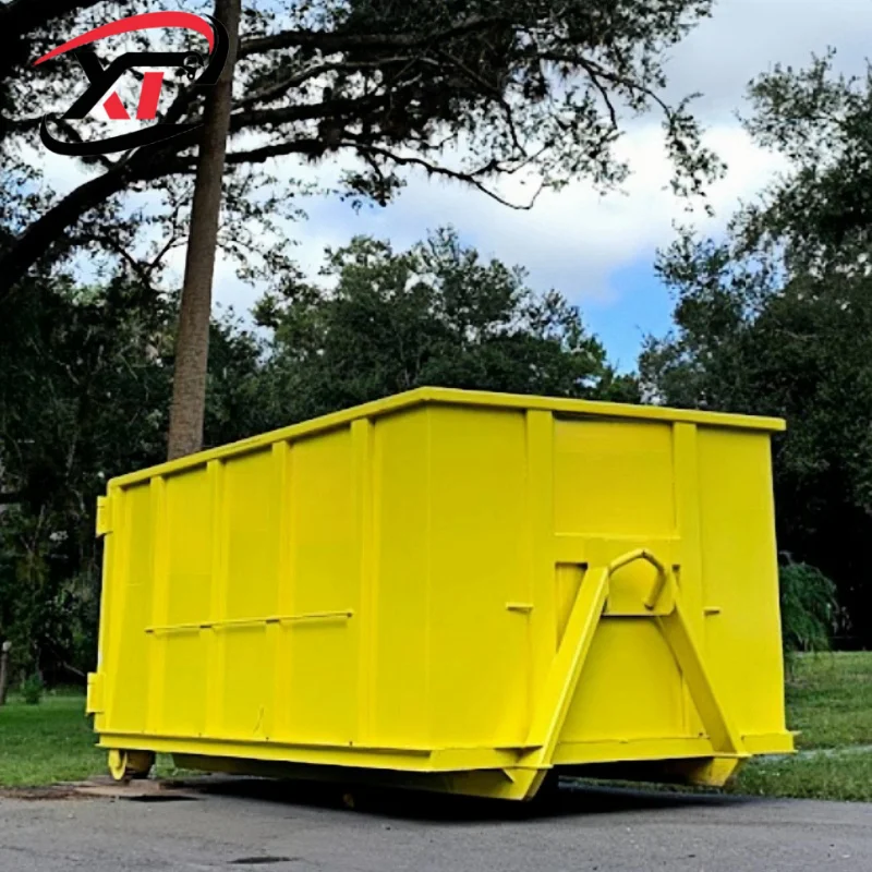Factory Direct Hook Lift Dumpster Steel Container with Rear Door Custom