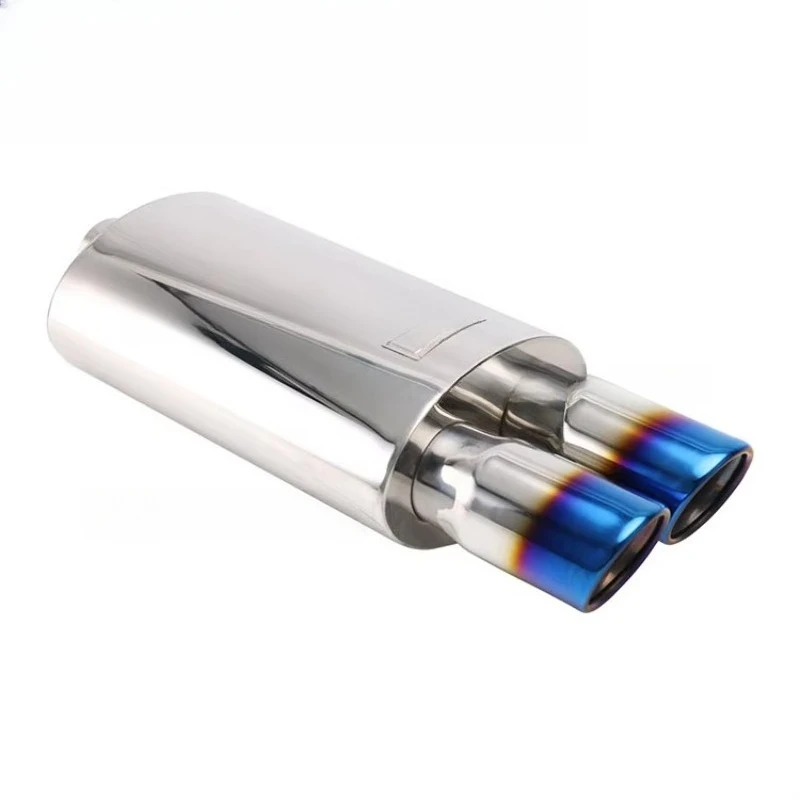 Upgraded car exhaust pipe 63mm inlet b outlet oval 8 