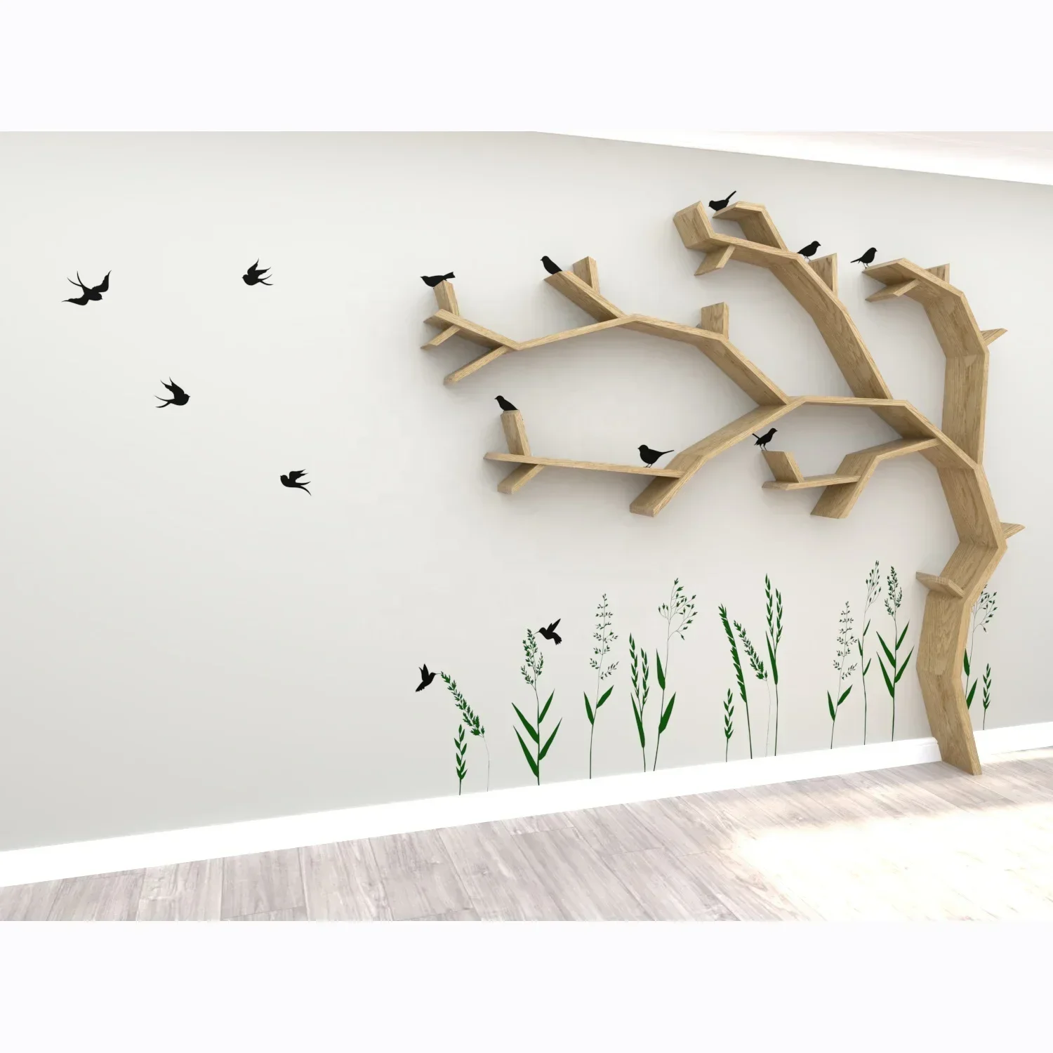 جديد الاسكندنافية مكتب غرفة المعيشة التلفزيون جدار أريكة خلفية الجدار الشنق جدار رف الكتب الرف الأرضيات #4