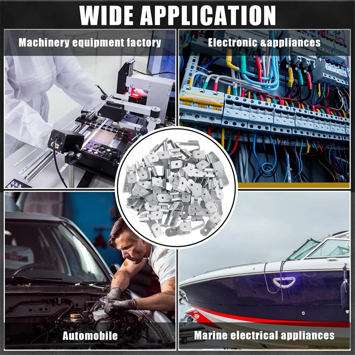 RUAI 25 Pcs Double Piggyback Spade Connectors,Female Male Quick Disconnect Piggyback Spade Crimp Terminals Assortment Kit