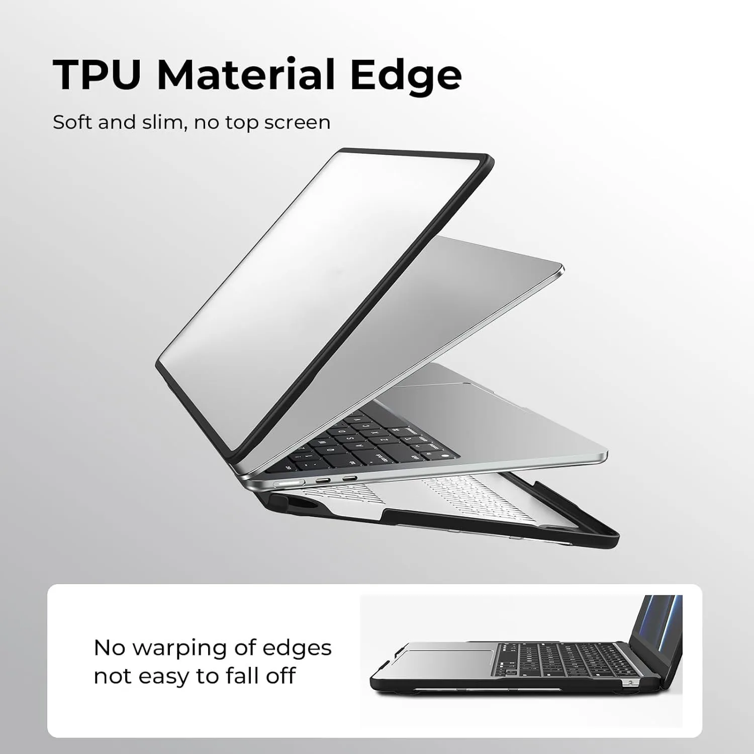 Anti-Cracking Hard Shell Case For MacBook Air M4 M3 M2 2026-2022 A3240 A3113 A2681 Drop Protection Soft TPU Bumper PC Base Cover