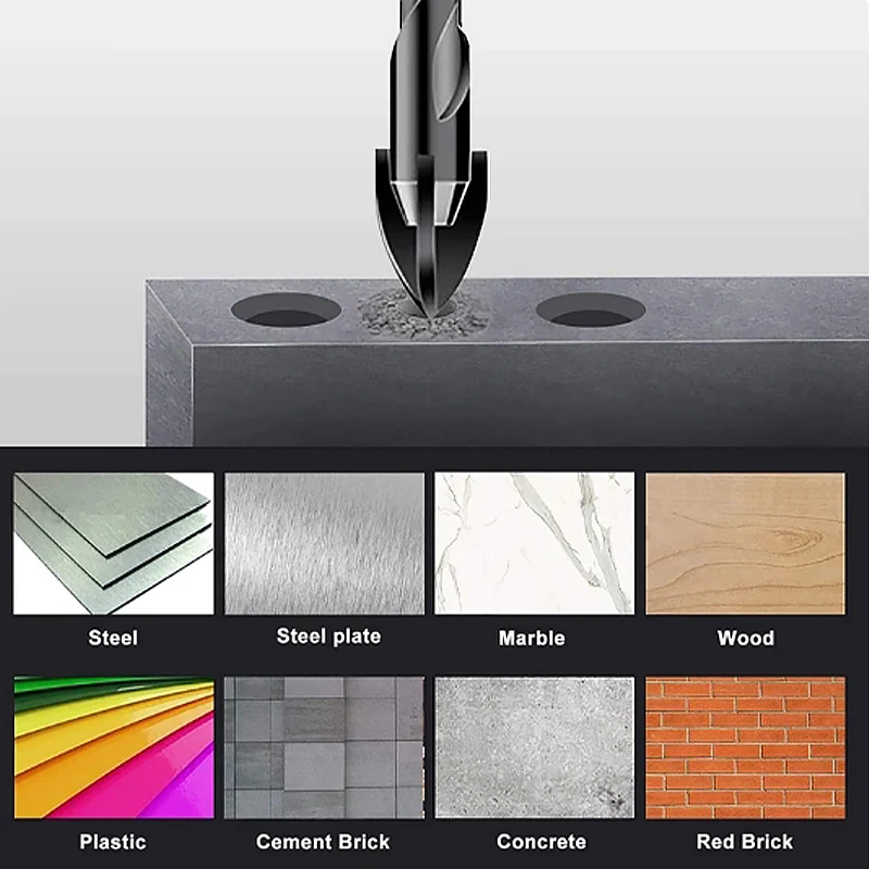 Azulejo de cerámica Hexagonal cruzado, vidrio, cemento, Metal, cerámica, madera, plástico, sierra perforadora, broca de aleación Triangular, juego