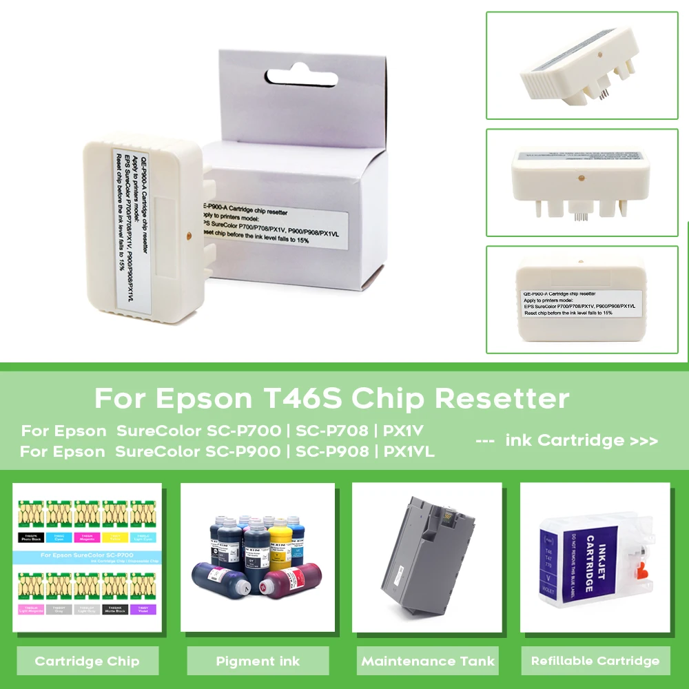 Europe P700 P900 Ink Cartridge Chip Resetter T46S T46Y T47A 770 Ink Tank Chip Resetter For Epson SureColor P700 P900