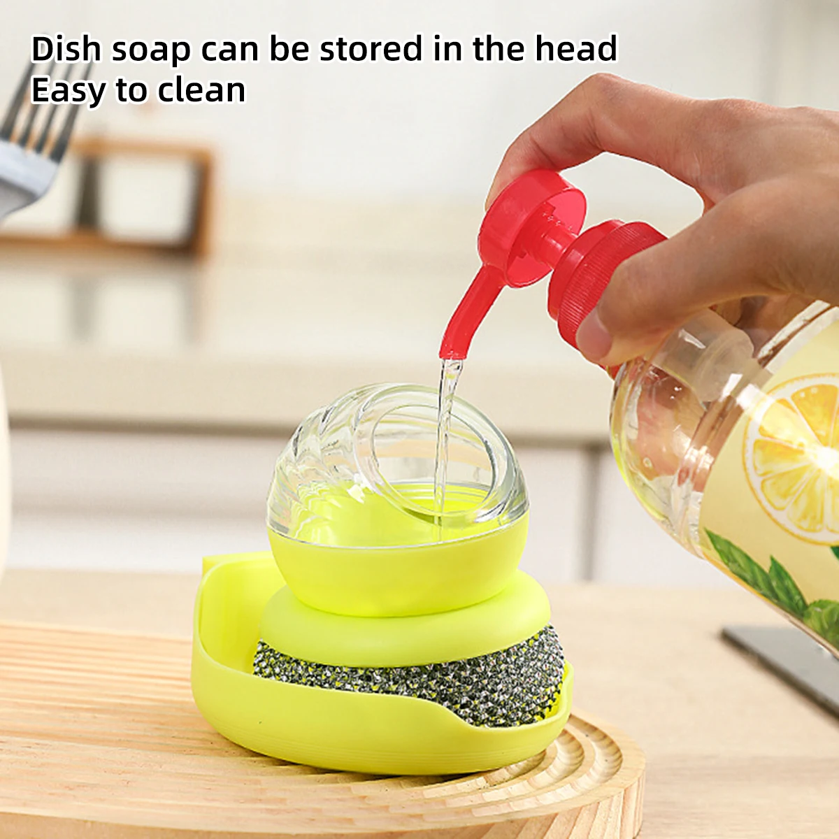 Soap Dispensing Palm Brush Dish Brush With Soap Dispenser Multifunctional Pressing Cleaning Brush-Dish Scrub Brush For Dish Pot