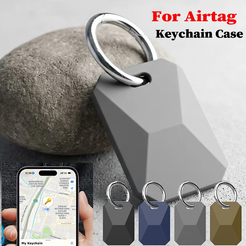 Shockproof All-Round Cover with Keyring for Apple AirTag Case, Hanging Pendant Designed for Air Tag, Keys, Suitcases & Bags