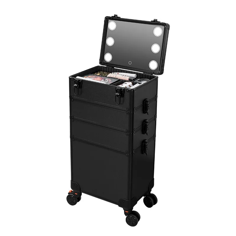 Cosmetic case, tie rod with lamp LED cosmetics, skin care, embroidery storage box c