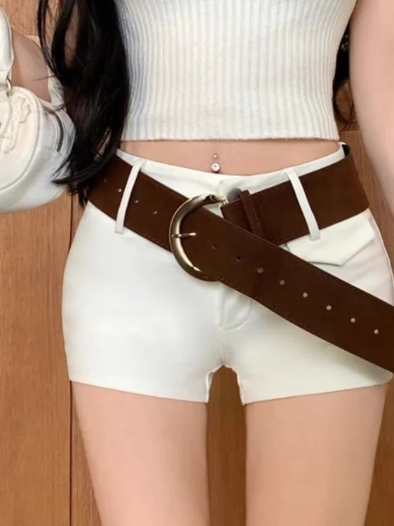 Khaki Casual Short Pants Women Summer 2026 New High Waist Slimming Sexy Girl Versatile Slim A-Line Wraparound Hot Pants view 3