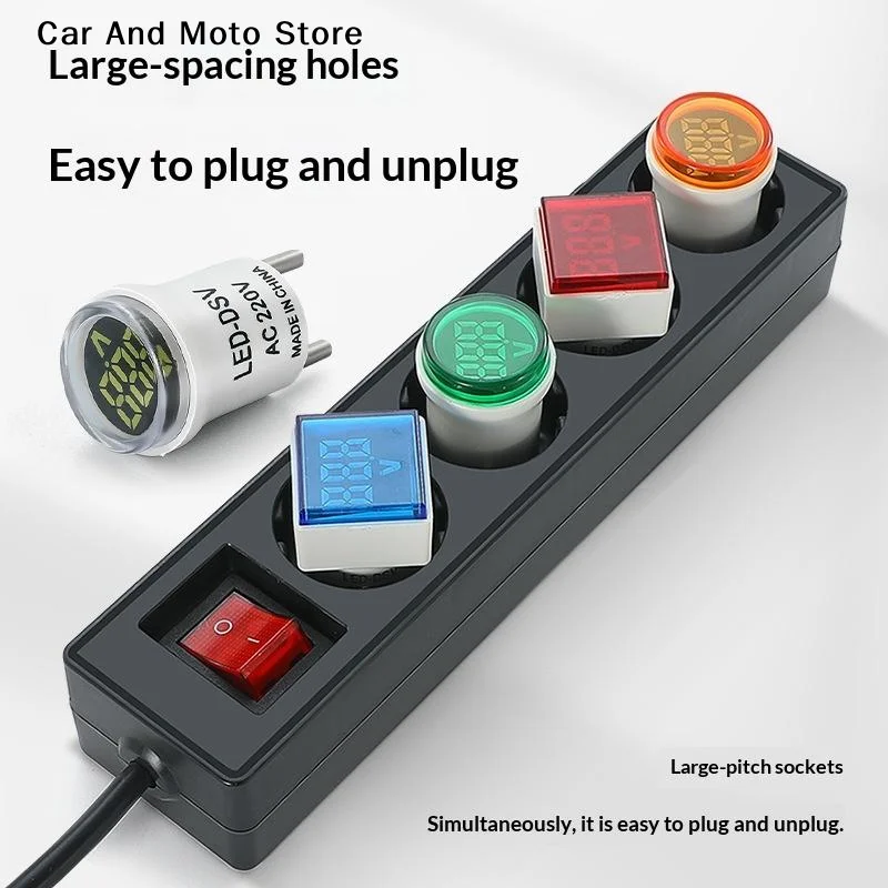 【CMO】LED Digital AC Voltmeter Indicator Square EU Plug Digital Voltmeter 50–500V Voltage Measurement Range