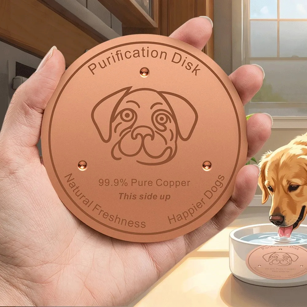 Pure Copper Pet Water Filter Disc 99.9% Purification Plate99.9% Pure Copper Pet Water Purification Disk for Dogs and Cats