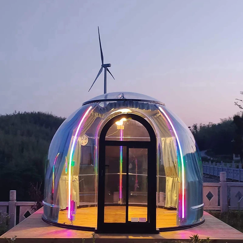 beautiful Luxury Outdoor Hotel Resort Starry Sky Room Clear Glass Polycarbonate Dome House Camping Bubble Dome Room Star View