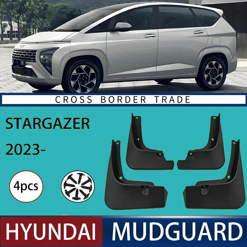 

Automotive Tire Mudguard Waterproof Splash Proof 4pcs Accessories For Hyundai Stargazer 2023