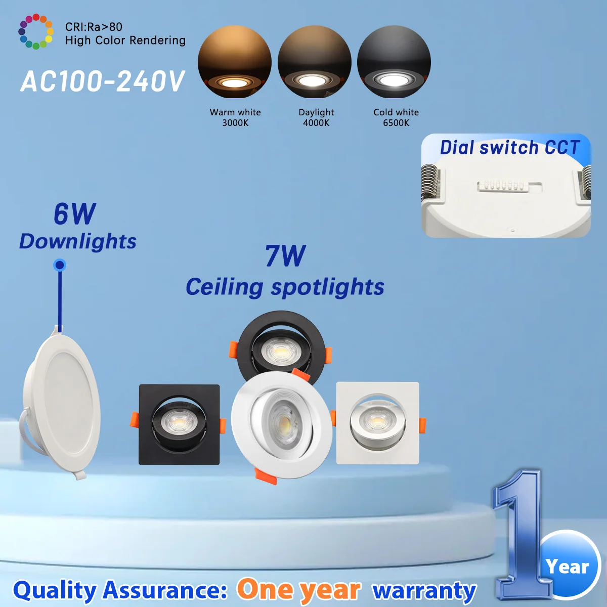

1-10pcs CCT 3000/4000/6500K Spot Led Downlight Anti-glare Ceiling Lamp Foldable Spotlights for Bathroom BedRoom Surface Mounted