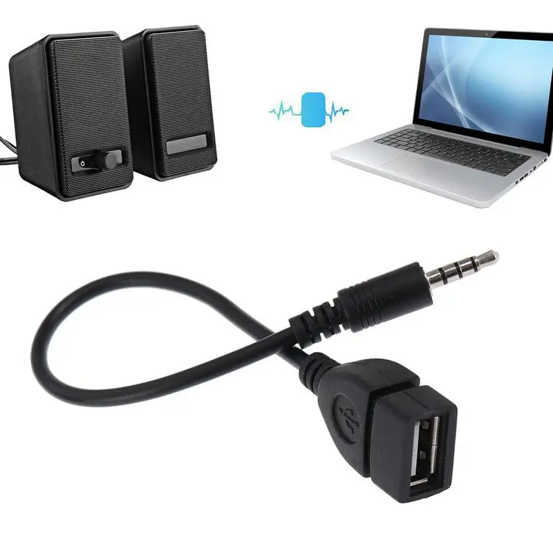 Automobile 3.5mm Adapter Cable Audio Jack Adapter AUX Audio Plug Converter Cable Adapter Cable For USB Connection To Car Stereo