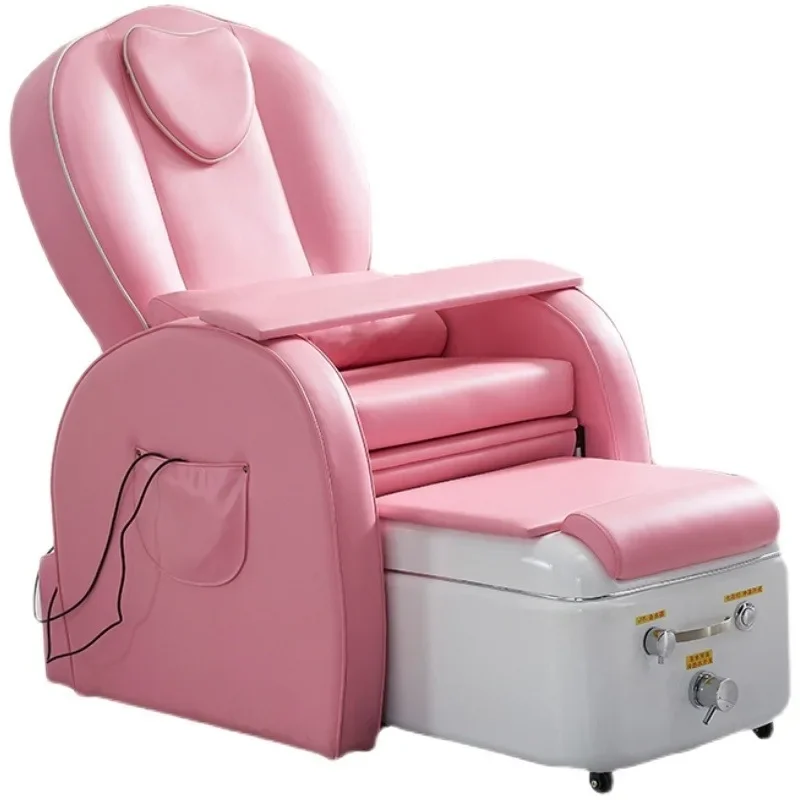 Nail Salon, Fashionable Nail and Eyelash Beauty Sofa Chair, Single Person Reclining Foot Therapy Foot Bath Massage Chair