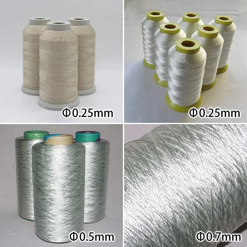 Glass Fiber Sewing Thread - Heat Resistant to 550 Retardant Flame Cord (0.25/0.5/0.7Mm) for High-temperature Applications