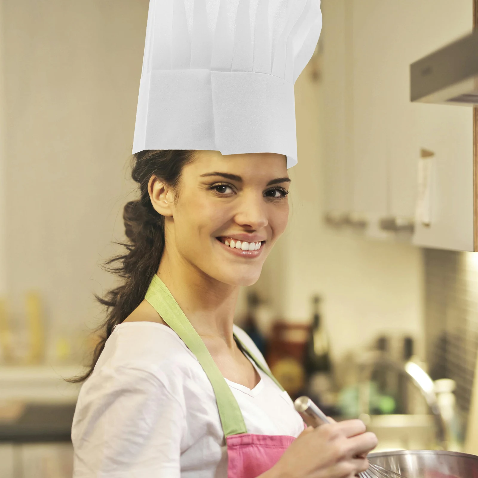 Gorro de Chef blanco alto de 20 piezas, gorro de cocina desechable no tejido, Unisex, panadero, Sushi, restaurante, Hotel, cocina, aire cómodo