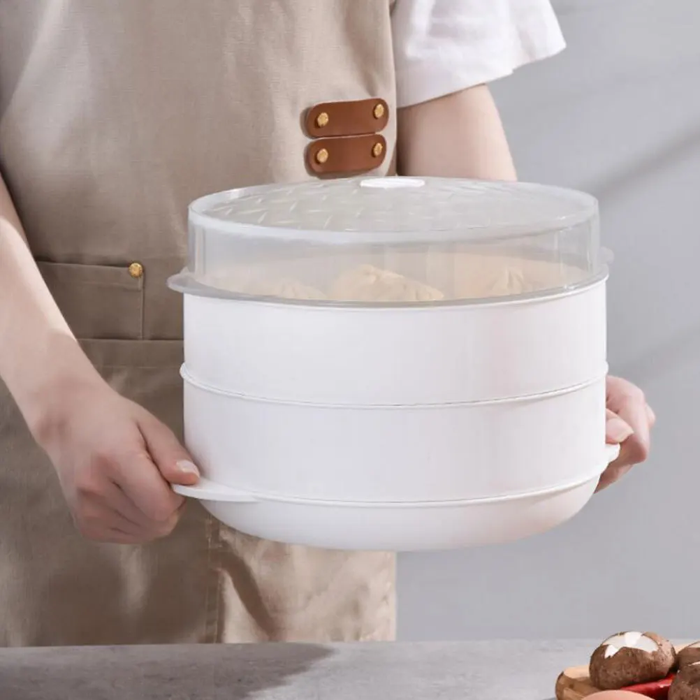 

1 Set Double-Layer For Food Microwave Oven Kitchen Use Pp Material High Temperature Resistant Multi-Functional Cooking Plate