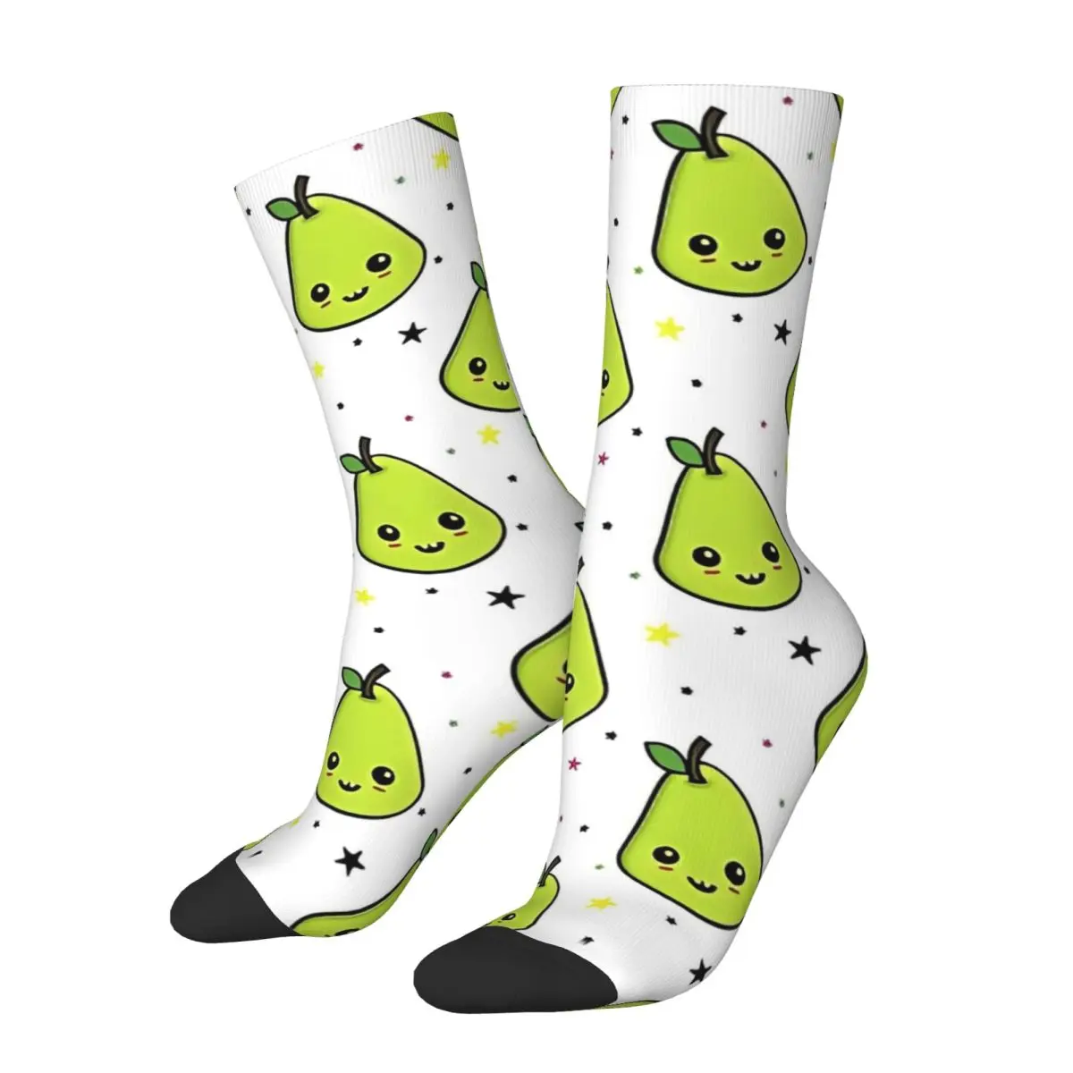 Autumn Winter Harajuku Women Men Cute Pear Shaped Fruit Socks Kawaii Pretty Aesthetic Green Sweat Absorbing Basketball Socks