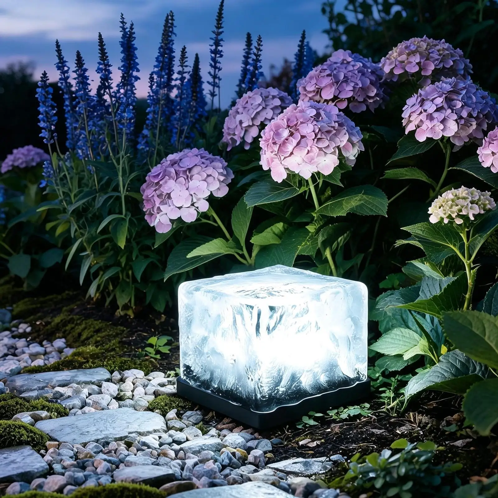Solar Paver Lights Waterproof Ice Brick Shape LED Path Lighting Solar Lights Outdoor For Yard Lawn Patio Porch Walkway Ground