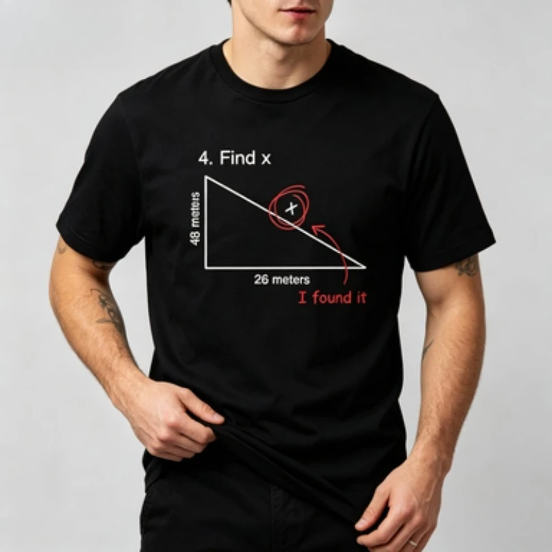Mens Crew Neck Short Sleeve T Shirt Humorous Mathematics Pattern Tee Nerd Geek Casual Tops Gift for Math Teacher 2 Colors