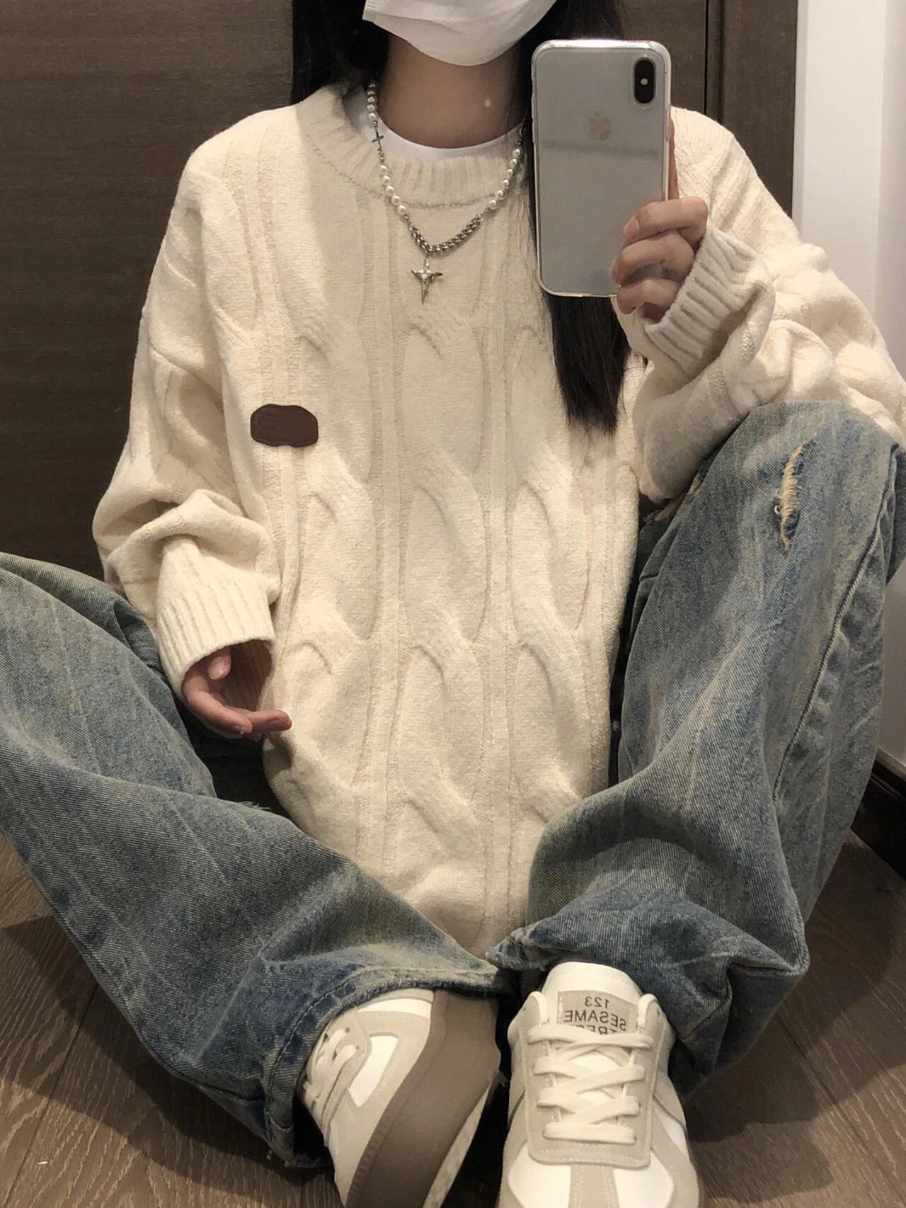 

Женский свободный повседневный мягкий уютный универсальный вязаный свитер на осень-зиму, новый модный топ, удобный теплый длинный S...