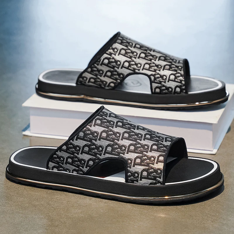 

Men's Summer New Fashion Anti-slip Soft Bottom Casual Slip-On Shoes Wear-Resistant Thick Heel Low Top EVA Insole Rubber Outsole