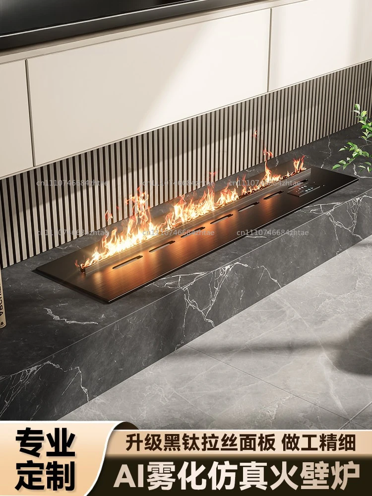 Custom 1000mm Modern Smart Bio Alcohol Ethanol Fireplace | Stainless Steel Burner Firebowl Insert Indoor Fire