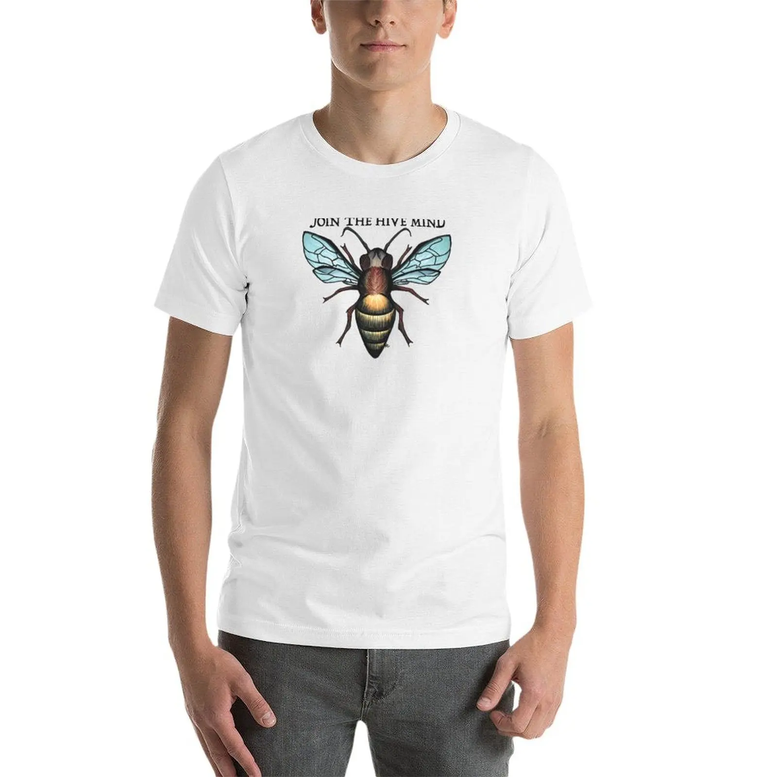 허니 비 - 조인 더 하이브 마인드 티셔츠 남성용 면 티셔츠 고품질 럭셔리 브랜드 티셔츠