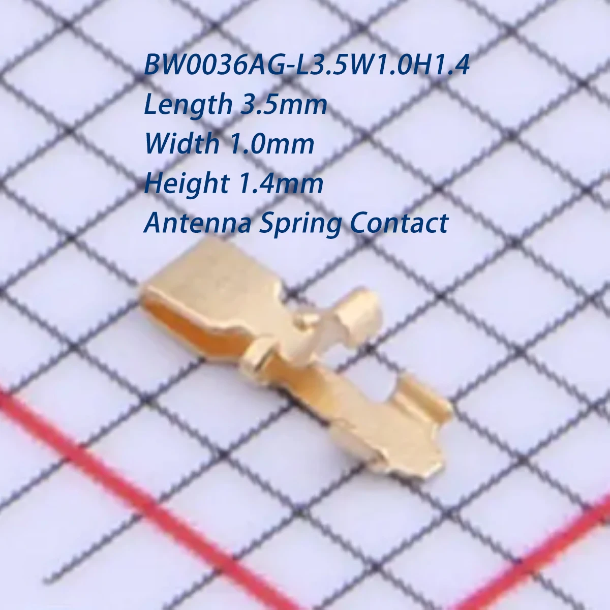 100Pcs Bw0036Ag-L3.5W1.0H1.4 All Gold Length 3.5mm Width 1.0mm Height 1.4mm 3.5X1X1.4Mm Stainless Steel Sus 301 New Original Smd Antenna Spring Contact