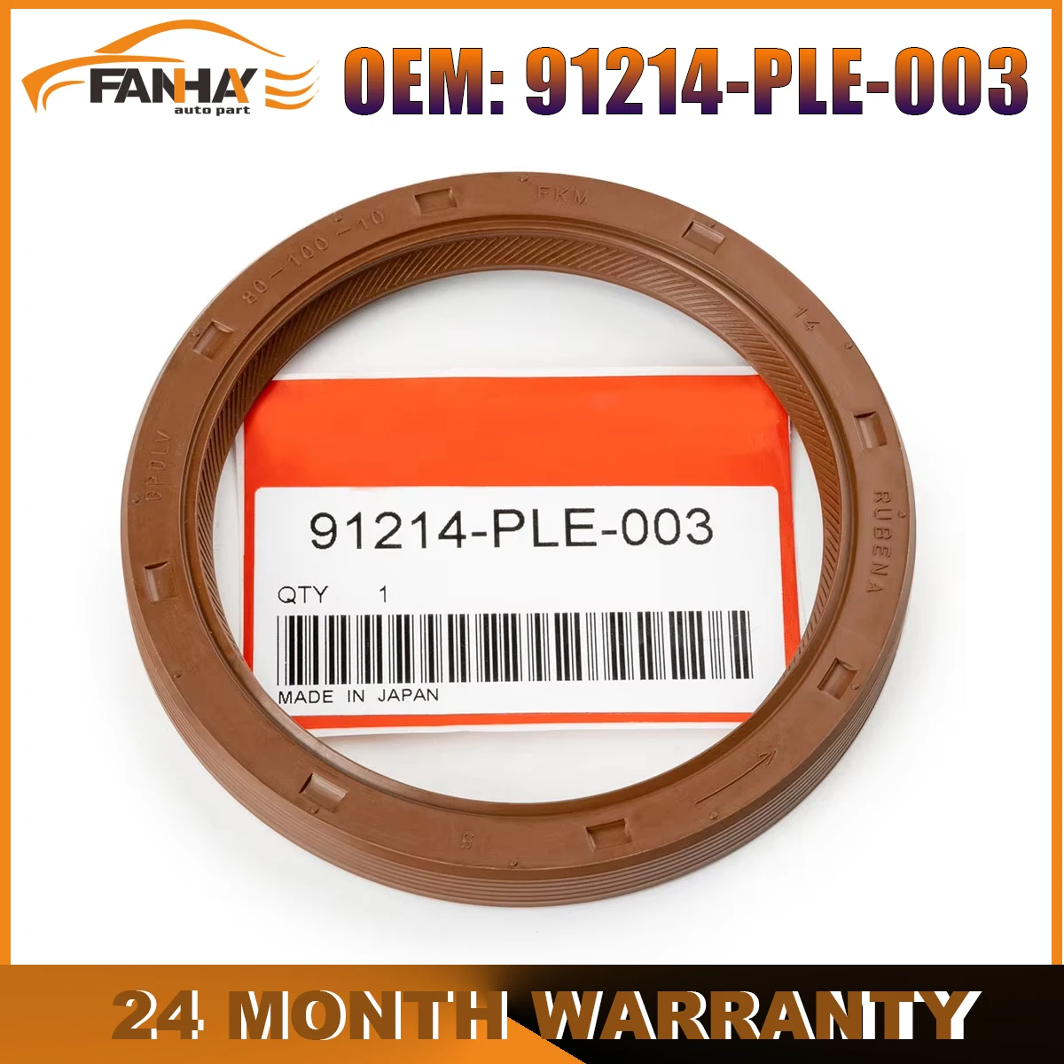 Rubber Rear Main Crankshaft Crank Oil Seal For Honda Civic Del Sol CRV For Acura Integra Auto Parts 91214-PLE-003 80x100x10mm