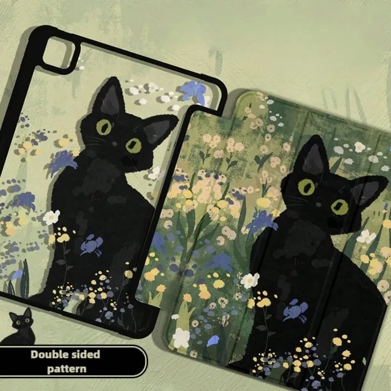 Flower Cat Smart Cover for IPad Mini 6 Case IPad 10.2 8th 9th Gen Air 4/5 10.9 2020 Pro 11 IPad Pro 10.5 Air11/13 2025 11th A16