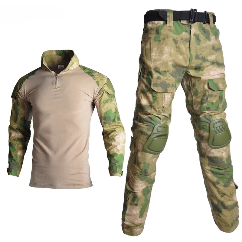 

Outdoor Uniform Suit Tactical Suits Camo Men Clothes Men Clothing Shirt+Cargo Pants Knee Pads