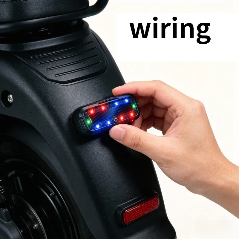 High Brightness LED Aircraft Light for Motorcycles, Electric Vehicles, and Anti-Brake Light with Solar Power and Flash Warning