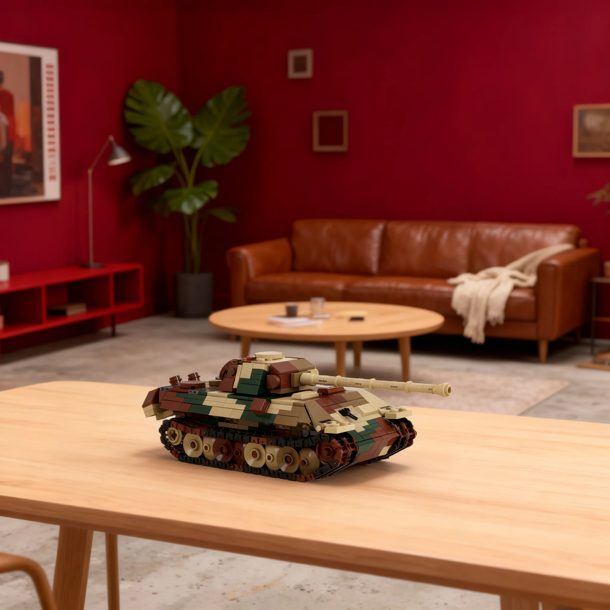 666pcs MOC Adventurers Desert Panther Ausf.G Ww2 Tank Model Toy Building Blocks Architecture Christmas Gift Craft Creative Brick