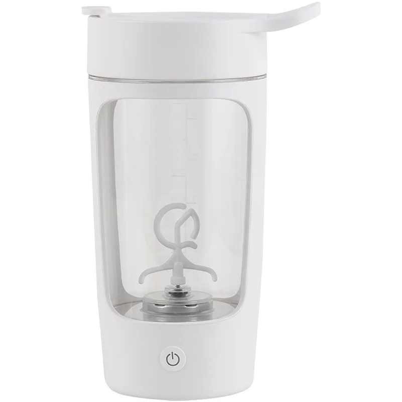 Protein Powder Mixer Shaker Cup Electric Portable Bottle for Coffee BPA Free with USB Rechargeable 1200Mah,White