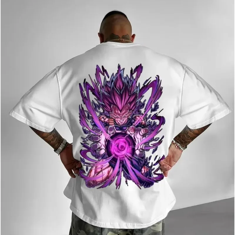 

Dragon Ball Animation Vegeta Printed T-Shirt 2025 Summer New Men's Harajuku Loose Casual Parent-Child Trend Top Short Sleeve