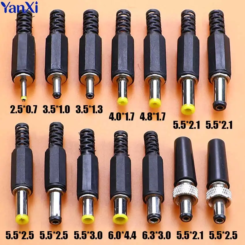 2/5/10 Stück DC 4.0/4.8*1.7 5.5*2.1/2.5 Stromanschluss Stecker Löttyp DC Hohlstecker für CCTV-Kamera Laptop-Netzadapter