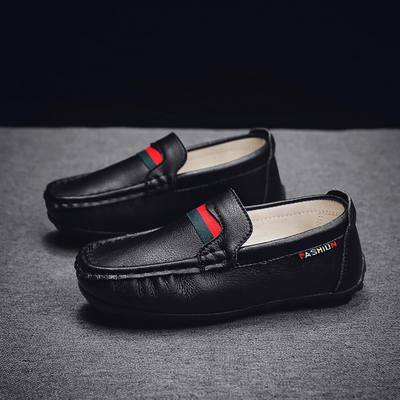 Genuine Leather Children's Kids Dress Shoes 2023 For Boys Baby Girls Mocassins Fashion Shoes Casual Flat Slip On Mini Loafers