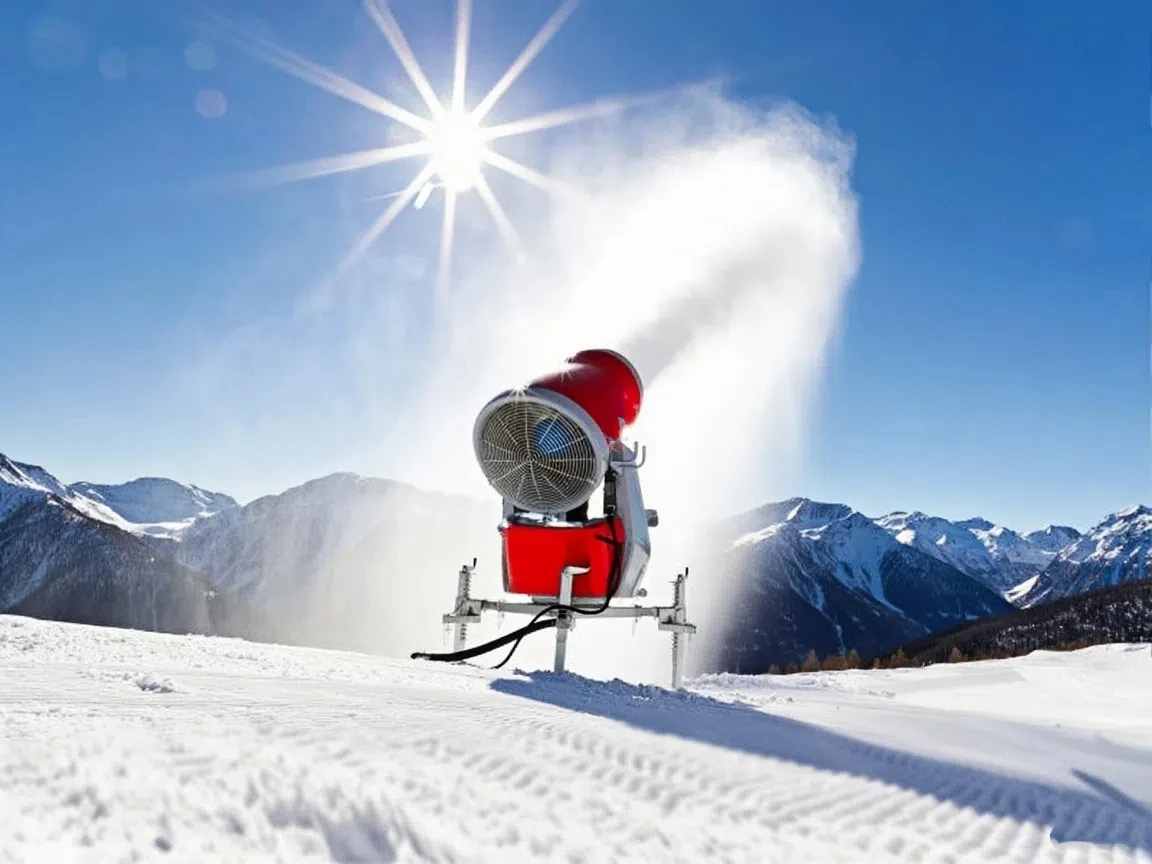 Automatic Mobile Snow Making Machine Ski Resort Large Cannon Outdoor High Capacity Fan Generator Shed