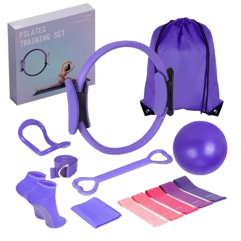 YTYINPilates Equipment Set With Pilates Ring,Resistance Band,Pilates Ball,Full-Body Toning Kit For Core Strength Flexibility Tra