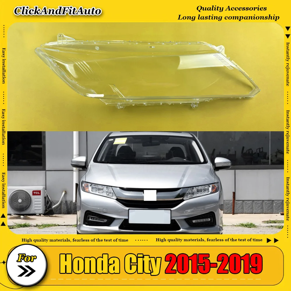 

For Honda City 2015~2019 Headlight Lens Shell Transparent Headlamp Cover Replace Original Lampshade Plexiglass