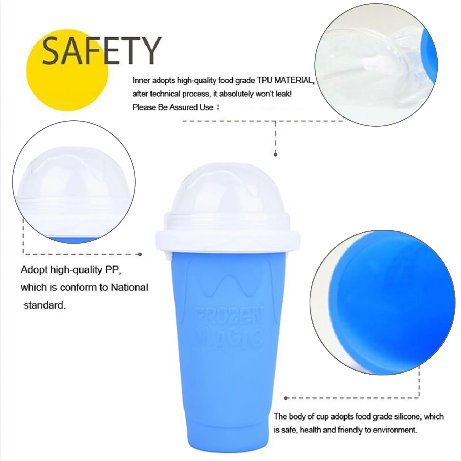 Slush Maker Cup Smoothie Cooling Cup Household Ice Crusher Quick Frozen Slushie Cooling Cups For Homemade DIY Milk