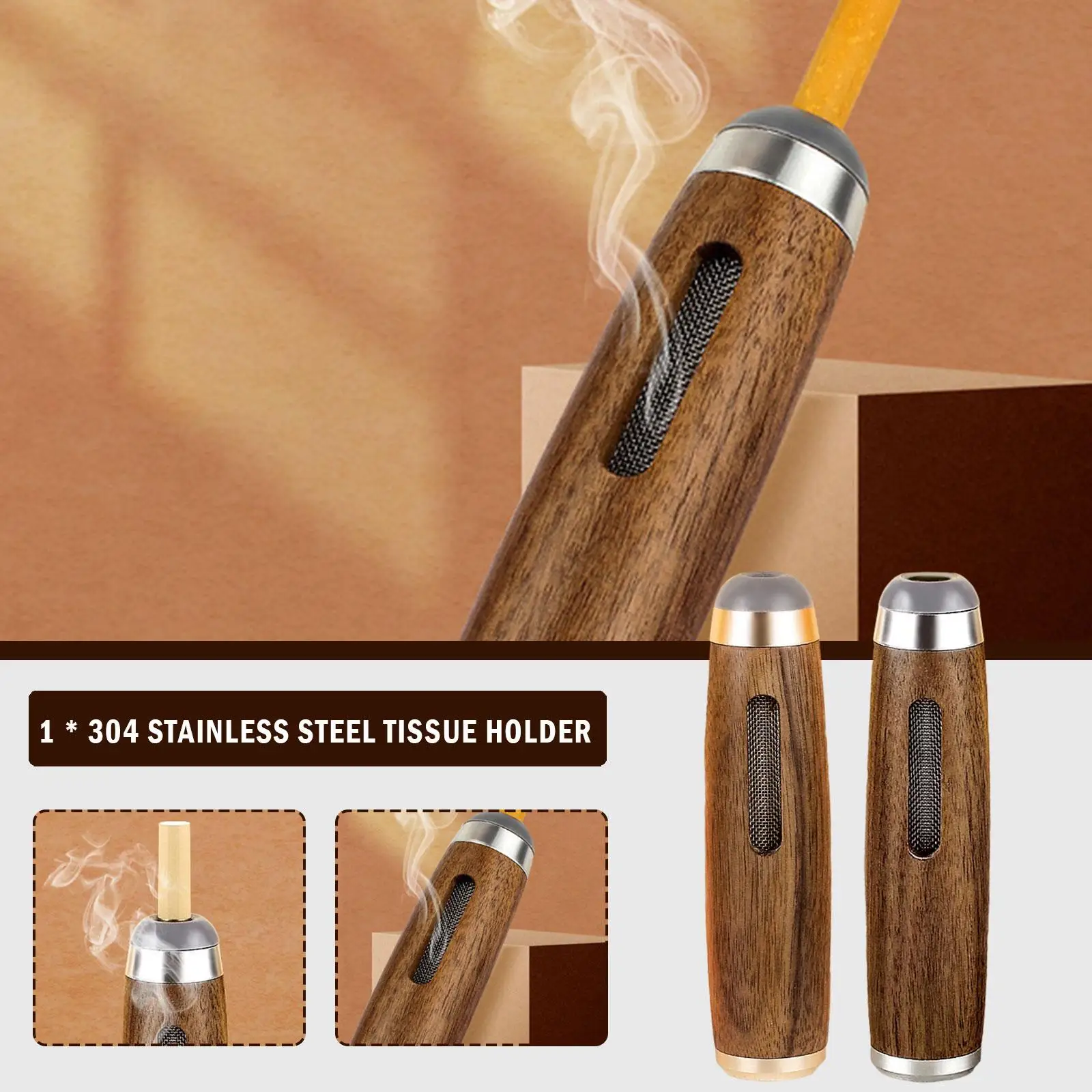 

Auto Car Ashtray Car Interior Decoration Dust-free Smoking Ash Holder Wood Creative Filter Anti Tool Soot-flying Ashtray