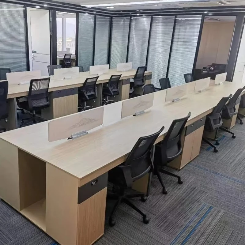 yjq simple modern office desk screen baffle desk and chair combination