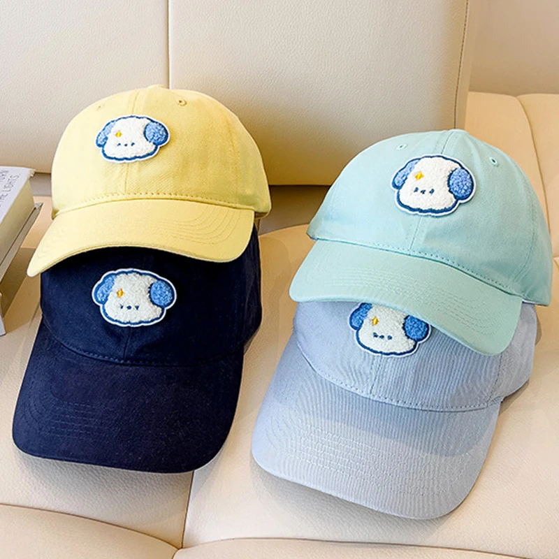 

Cartoon Dog Baseball Caps for Women Sweet Blue Puppy Sun Hats Thin Soft Top Sunshade Sun Protection Hat Student Korean Visor Cap